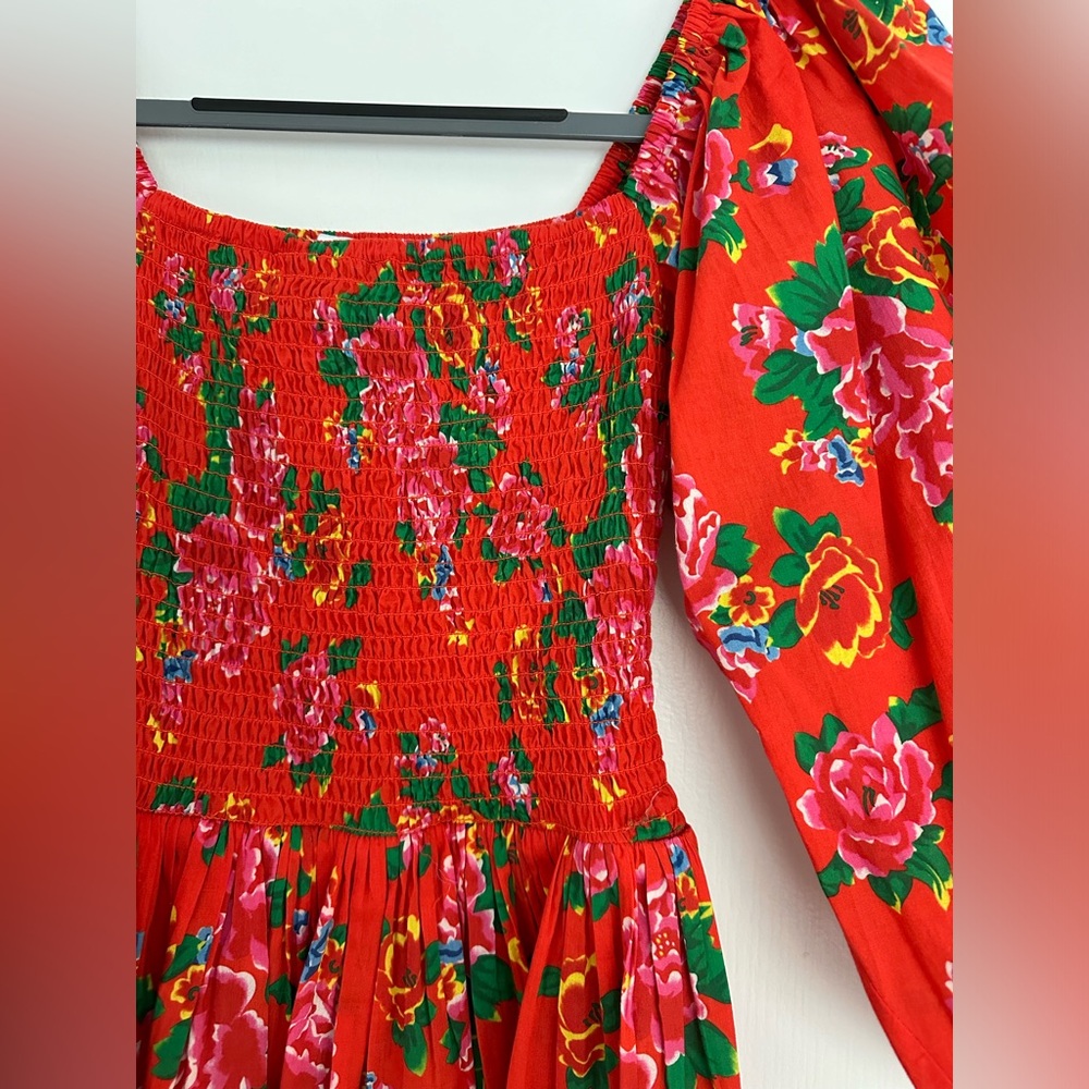 RHODE A-Line Red Floral Dress - Picture 5 of 7